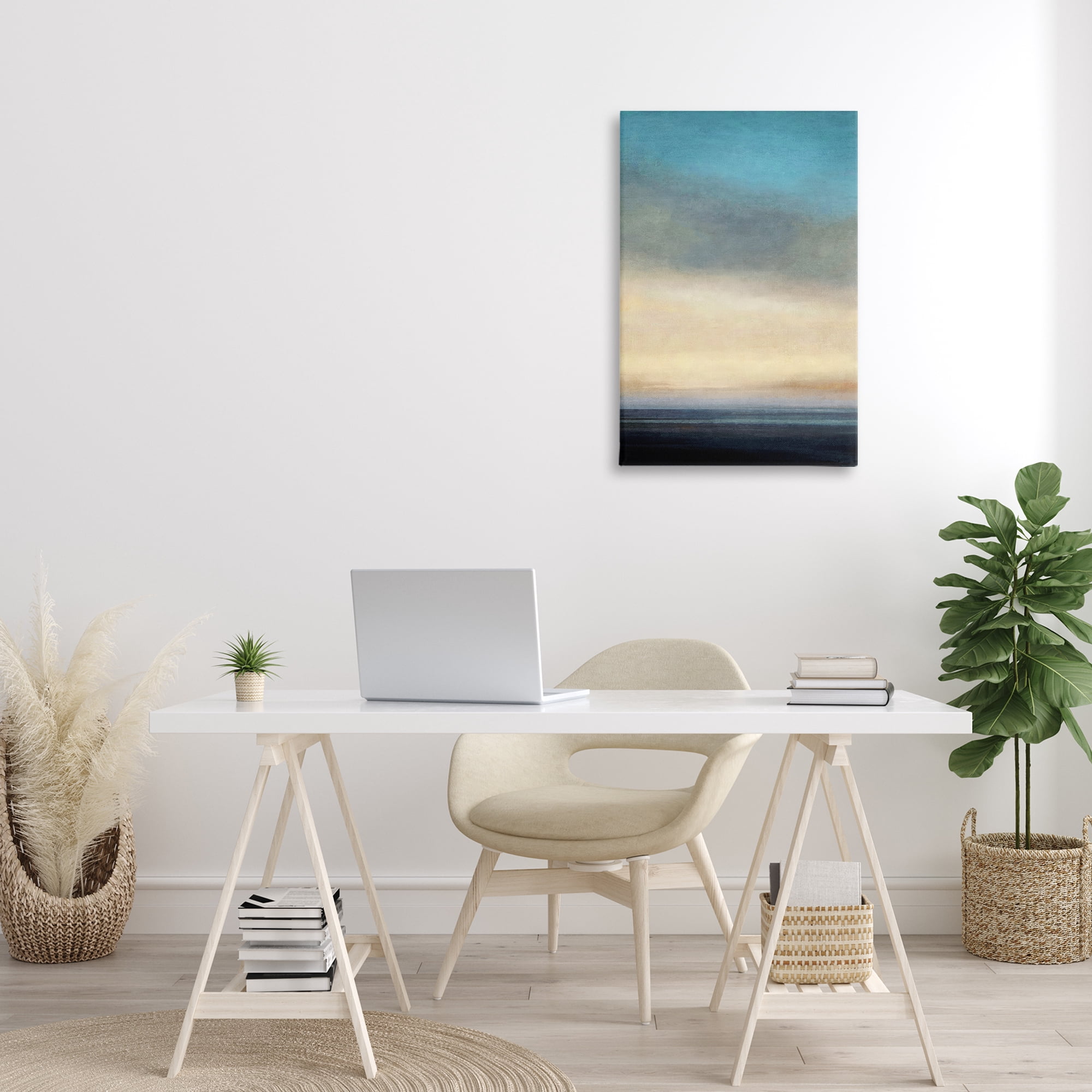Stupell Industries Stormy Beach Abstraction Coastal Painting Gallery Wrapped Canvas Art Print Wall Art, 20 x 30
