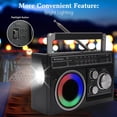thumbnail image 3 of AM FM SW Radio Portable with Bluetooth Speaker, Illumination, USB TF Card Playing, Solar/USB-C Rechargeable Radios, Colorful Light, Transistor Radios Portable Emergency, Bluetooth Radio, 3 of 7