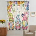 thumbnail image 2 of Easter Eggs Sheer Curtains 45 Inches Long, Cute Gnomes Flowers Butterflies Botanical Beige Light Filering Curtains, Breathable Simi Curtain Privacy Drapes for Kitchen Bathroom Small Window Treatment, 2 of 9