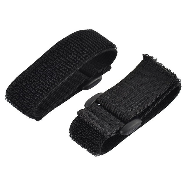 Unique Bargains Outdoor Sports Nylon Elastic Backpack Hook Loop Tie Strap Black 2.5 x 20cm 2pcs