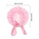 thumbnail image 2 of Milk Silk Headscarf Hat for Baby Girl with Satin Ribbon Pink Sleep Cap, 2 of 5
