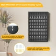 thumbnail image 5 of Ymokee Large Wall-Mounted Curio & Shot Glass Display Case 72 Slots with Acrylic Lockable Door & Removeable Shlves for Home, 26.85" x 17.5" x 3.35", Black, 5 of 9