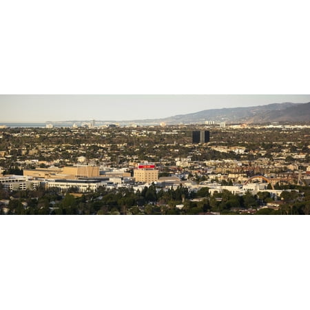 Nine West Santa Elevated view of city Culver City West Los Angeles Santa Monica Mountains Santa Monica Los Angeles County California USA Canvas Art - Panoramic Images (27 x 9) ()