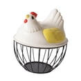 thumbnail image 2 of Cesta para almacenar huevos de gallina, cesta para huevos con tapa en forma de gallina, contenedor para recoger huevos, cestas para despensa, encimera de cocina Tapa amarilla, 2 of 8