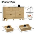 thumbnail image 6 of FANRAL 7 Drawers Dresser Fluted Dresser for Bedroom,Wooden Chest of Drawers Modern Dresser for Closet,Natural Oak Dresser, 6 of 8