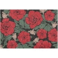thumbnail image 4 of SKYSONIC Bath Mats Toiletry Mat, Fluffy Plush Absorbent Bath Rugs Carpet with Non Slip Bottom for Bathroom Floor Toilet Tub and Shower-Vintage Red Rose, 4 of 7