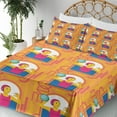 thumbnail image 3 of Ambesonne Emoji Fitted & Top Sheet Set with Shams, Sports Themed Water Polo Art, Orange Pink Blue, 3 of 5
