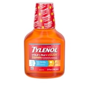 Tylenol Cold + Flu + Cough, Flu and Cold Pain Relief Medicine, Citrus, 8 fl. oz