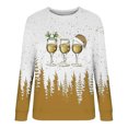 thumbnail image 4 of Rbaofujie Chandails d'Automne pour Femmes Femmes Mode Décontractée Imprimé Col Rond Ample Manches Longues T-shirt Chandails Blouse Orange Chandails à Capuchon pour Femmes, 4 of 4