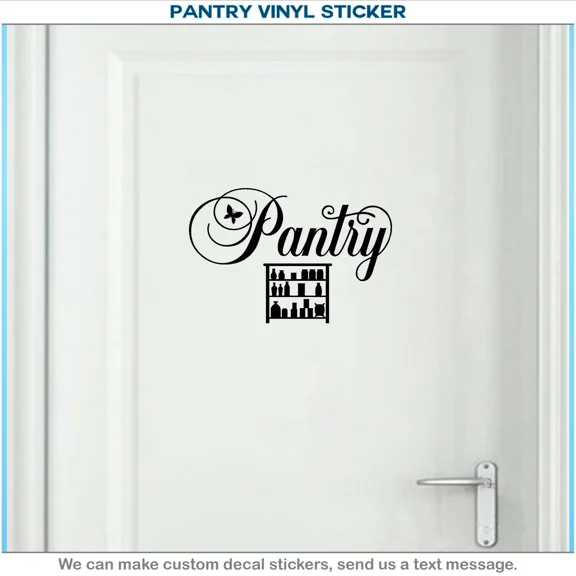 Pantry Door Sign, Kitchen Art Vinyl, Home Decor, Wall Sticker, Door Decal 026