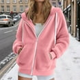 thumbnail image 2 of iHPH7 Fleece Jacket Fleece Hoodie Warm Jackets for Women Winter Jackets for Women Casual Zip Up Fleece Hoodies Teddy Jacket Women Hooded Jacket Women Pink XXL, 2 of 9