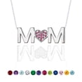 thumbnail image 1 of Collar con colgante MOM de JeenMata - Rubí - Piedra natal de julio - Chapado en oro blanco, 1 of 4