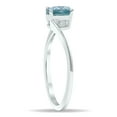 thumbnail image 3 of SZUL Women's Solitaire Aquamarine Wave Ring in 10K White Gold, 3 of 5
