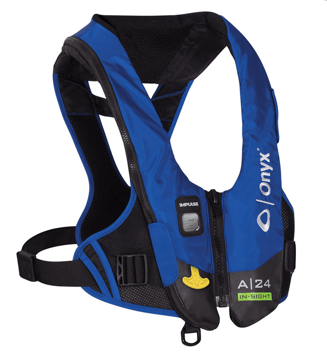 Brand New ONYX M 24 IN-SIGHT MANUAL INFLATABLE LIFE JACKET BLUE 
