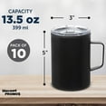 thumbnail image 5 of Wells Stainless Steel Camper Mug 13.5 oz. Set of 10, Bulk Pack - Perfect for Coffee, Soda, Other Hot & Cold Beverages - Black, 5 of 5