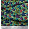 thumbnail image 3 of Soimoi Japan Crepe Satin Fabric Leaves & Floral Artistic Print Fabric by Yard 42 Inch Wide, 3 of 3