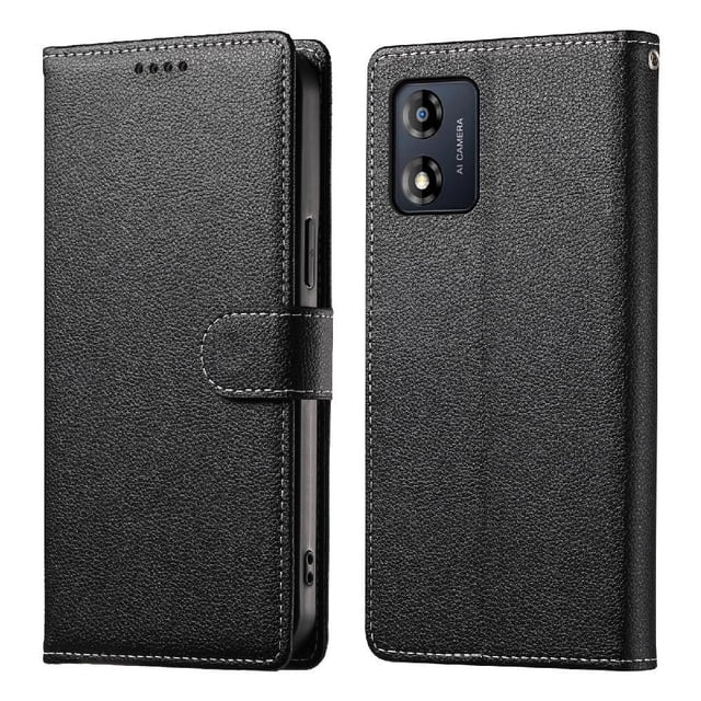 Case for FOXDOCK Motorola Moto E13 Wallet Case – Premium Leather, 3 Card Slots, Shockproof Protection