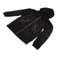 thumbnail image 4 of Women Full Zip Hoodie Fleece Drawstring Loose Fitting Long Sleeve Printed Casual Hooded Sweatshirt Black L, 4 of 25