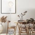 thumbnail image 3 of HOMCOM Industrial Tall Pole Floor Lamp with Metal Base, Modern Standing Lamp, Bulb-Shaped Glass Shade, On/Off Foot Switch, E26 Bulb Base for Bedroom, Living Room, White, 3 of 9