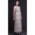 thumbnail image 2 of Bimba Robe Maxi à Fleurs pour Femmes Sans Manches à Col Ras du Cou et Dos Nu avec Fentes Latérales - Moyen, 2 of 6