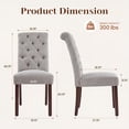 thumbnail image 2 of Upholstered Parsons Dining Chairs Set of 4, Button Tufted High Back,Light Grey, 2 of 9