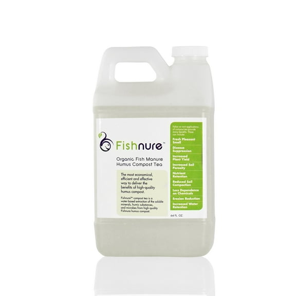 Fishnure 64 oz Fish Manure Humus Compost Tea - Liquid Organic Fertilizer