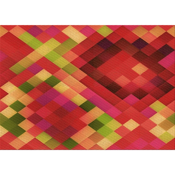 Ahgly Company Machine Washable Indoor Rectangle Transitional Orange Area Rugs, 6' x 9'