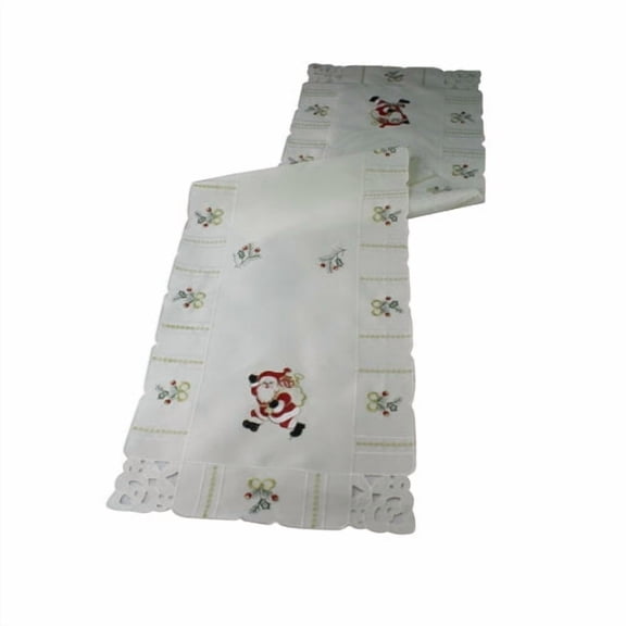 Violet Linen Walking Santa Table Runner