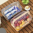 thumbnail image 3 of Fridge Organizer with Lid Stackable Refrigerator Storage Box for Food Drinks Vegetables BPA-Free Fruit Containers with Drainage Buckle Seal Handle Clear Storage Bins for Kitchen, 3 of 7