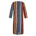 thumbnail image 4 of Oalirro Stripe Robe Men Long Sleeve Round Neck Muslim Robe Arabic,Casual Red M, 4 of 7