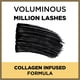 thumbnail image 3 of L’Oreal Paris Makeup Voluminous Million Lashes Mascara, Volumizing, Defining, Smudge-Proof, Clump-Free Lengthening, Collagen Infused Eye Makeup, Amplifying Mascara Brush, Blackest Black, 2 C, 3 of 7