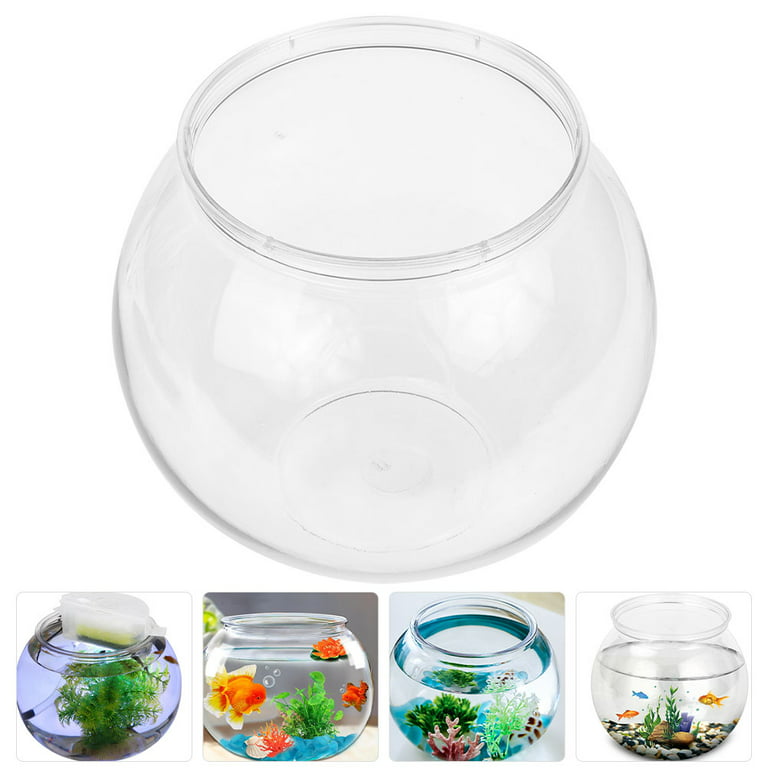 HOMEMAXS Plastic Fish Bowl Clear Fish Keeper Small Aquarium Tank Bowl Small  Goldfish Tank 