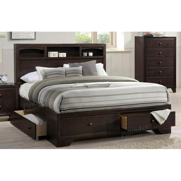Bed Storage Headboard Multi Drawers, Queen Bed With Headboard Storage And Drawers