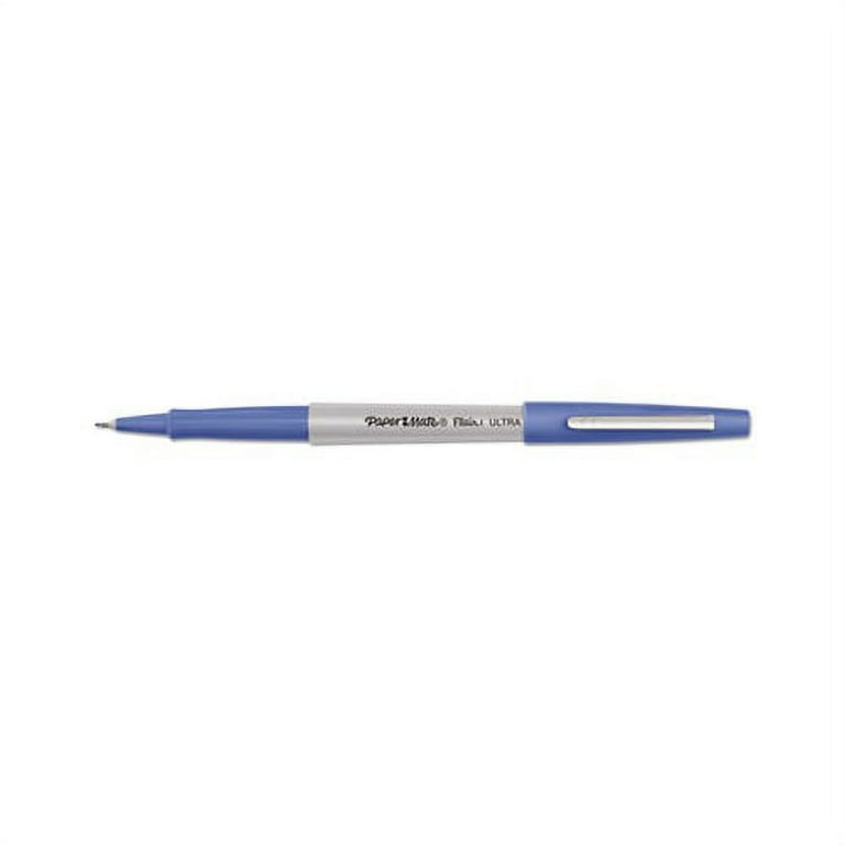Flair Felt Tip Porous Point Pen, Stick, Extra-Fine 0.4 mm, Assorted Ink  Colors, Gray Barrel