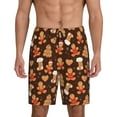 thumbnail image 1 of Fotbe Christmas Gingerbread Cookies Pantalones Cortos de Pijama para Hombre, Ropa de Dormir, Pantalones de Pijama Cortos para Hombre-Large, 1 of 6