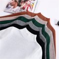 thumbnail image 2 of Suéter de medio cuello alto para mujer, camisa de fondo, Top de punto ajustado de manga larga para otoño interior, estilo occidental, combina con todo, 2 of 4
