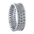 thumbnail image 3 of 3Ct Round Natural Diamond Concave 3Row Anniversary Wedding Eternity Band Ring 10k Gold GH I1, 3 of 3