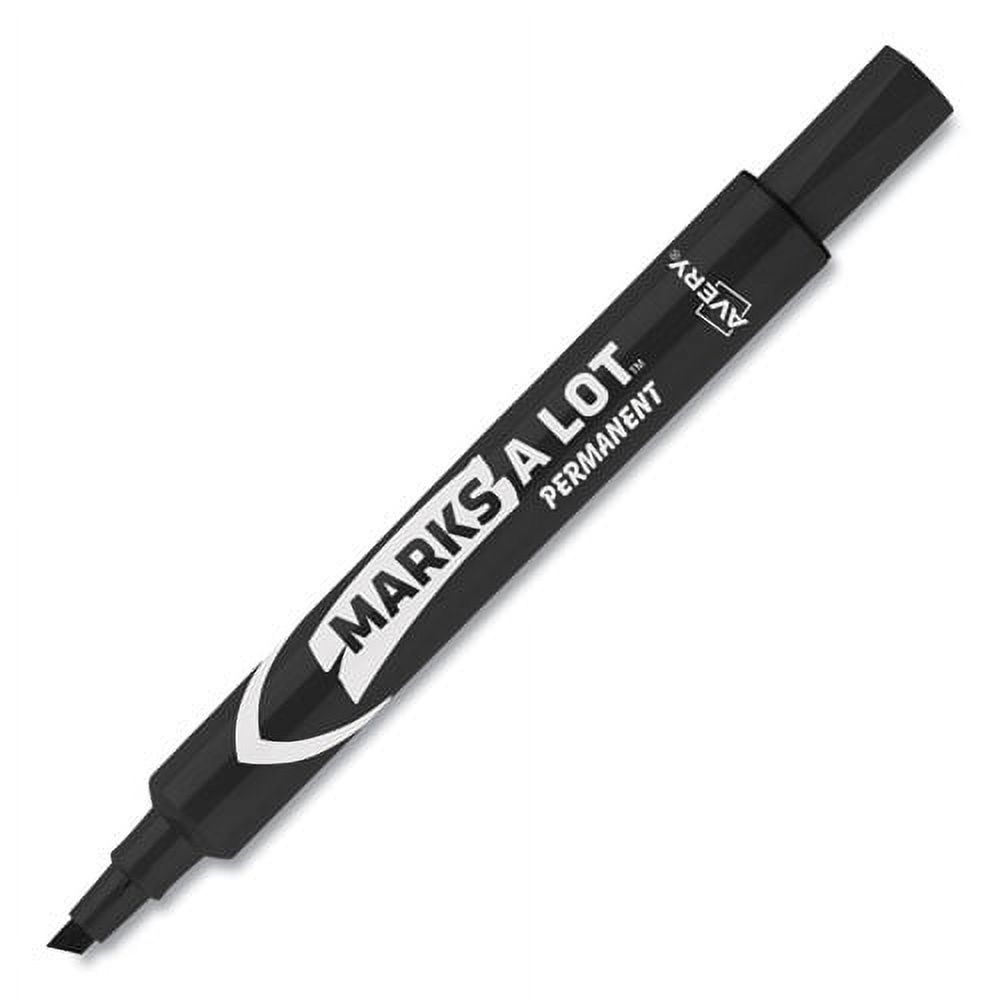 Marks A Lot Large Desk-Style Permanent Marker, Broad Chisel Tip, Black, Dozen (8888) | Bundle of 2 Dozen