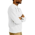 thumbnail image 6 of Hxshgdsn Mens Trendy Waffle Henley Shirt Long Sleeve Knit Pullover Sweater Crewneck Textured Loose Casual 1/4 Button Blouse White 3Xl, 6 of 7