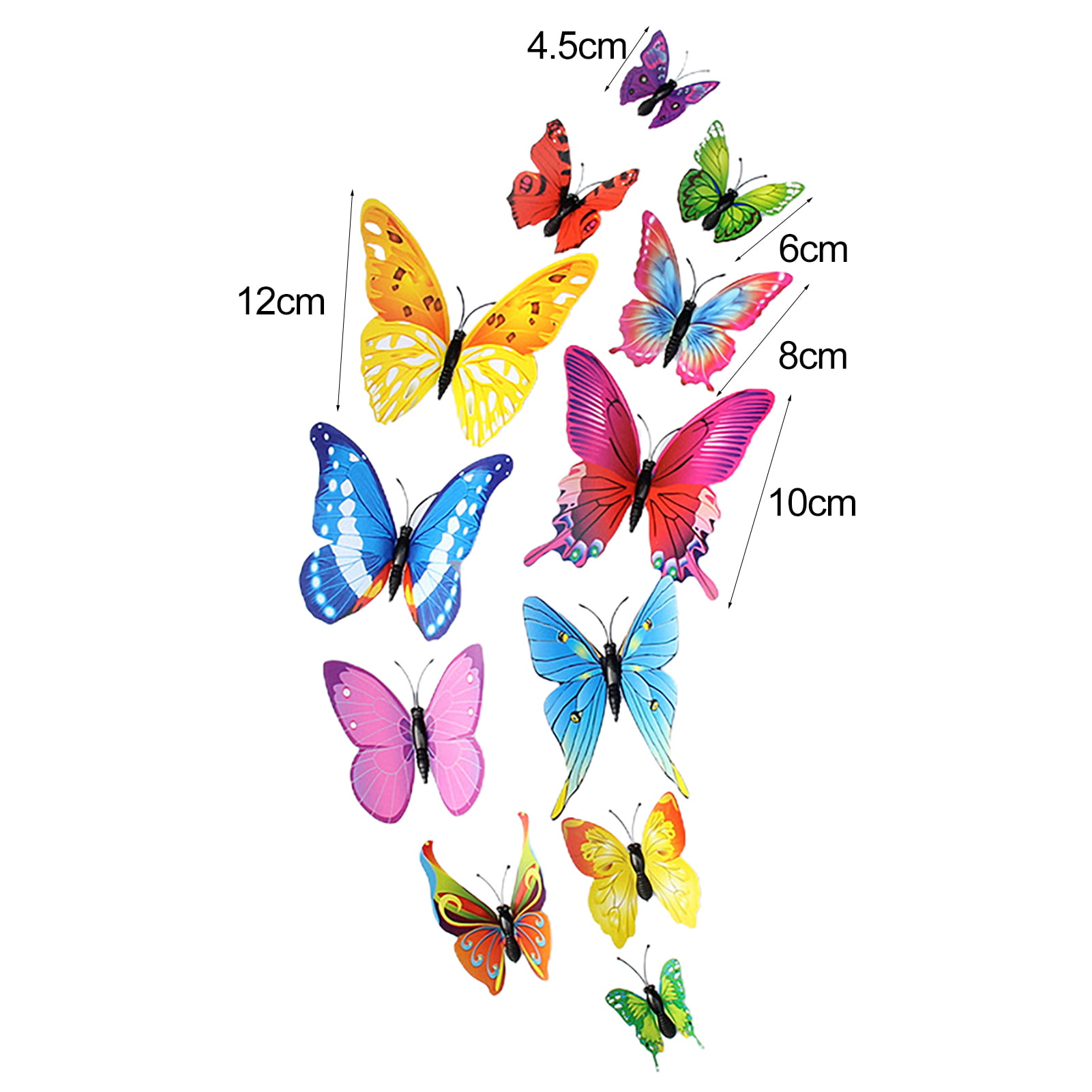 DTLIFEK 60PCS 3D Butterfly Wall Decals 5 Color Glow in The Dark Butterflies  Wall Stickers DIY Removable Luminous Self-Adhesive Butterfly Wall Crafts