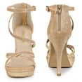 thumbnail image 3 of BLISSFUL STEP Women's Glitter Platform Strappy Stiletto Heels Sandals, 3 of 6