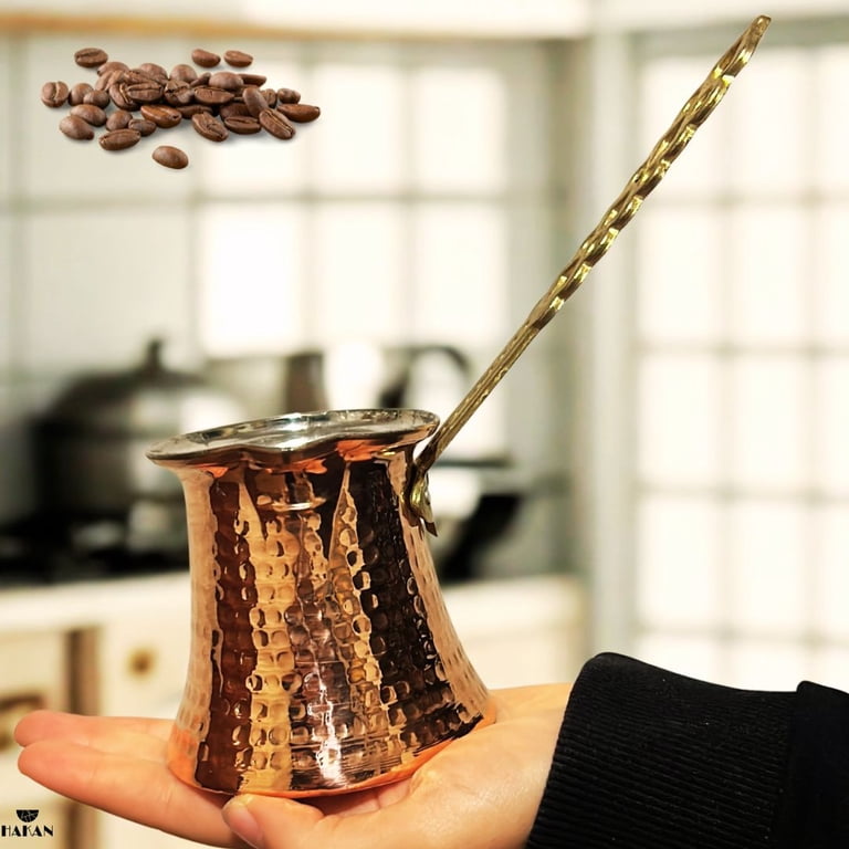 Hakan Turkish Coffee Pot, Stove Top Coffee Maker with Handcrafted