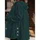 thumbnail image 4 of Chaqueta de Otoño para Mujer con Capucha, Informal, con Botones, Larga, Holgada, de , con Bolsillos. Verde M, 4 of 7