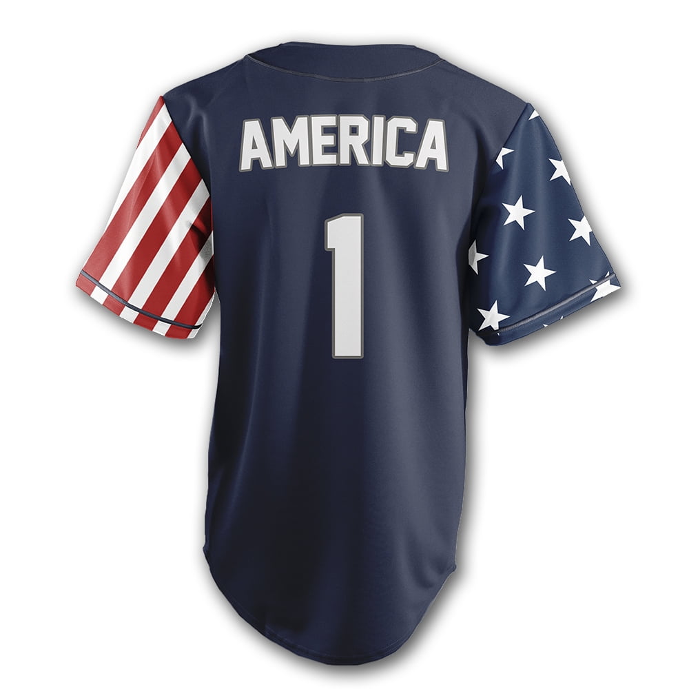 Details about   Greater Half Mens USA America #1 Baseball Jersey Size Medium 