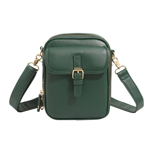 Mini bolso bandolera vintage de piel | Bolso bandolera de gran capacidad para hombre y mujer | Cremallera antirrobo y correa ajustable