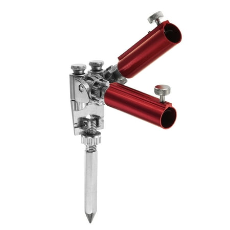 Uxcell Bank Fishing Rod Holders Adjustable Fish Pole Ground Support Fishing Rack Double Turret Red