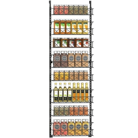 

Bextsrack Over The Door Organizer Rack 8 Tier Adjustable Baskets Closet Organizer Hanging Spice Space Saver for Kitchen Pantry - Black