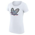 thumbnail image 2 of Women's G-III 4Her by Carl Banks White Oklahoma City Thunder Super-Slim Fit Lightweight Leopard Heart T-Shirt, 2 of 3