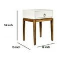 thumbnail image 3 of Spitiko Homes Bedside table with 1 drawer  babool wood  White/ Natural 18x15x24, 3 of 7