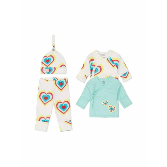Paris Hilton x Monica Andy Organic Cotton Baby 4 Piece Cuddle Box Gift Set, Sizes Preemie-0/3 Months